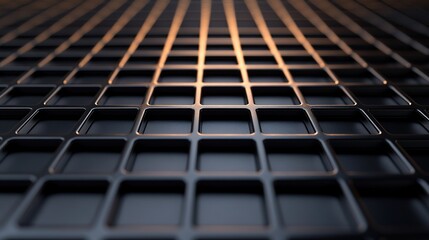 Abstract Dark Metal Grid Pattern Background
