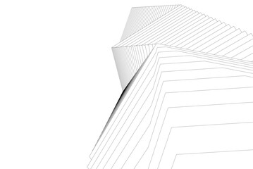 architecture geometric background, abstract lines 3d