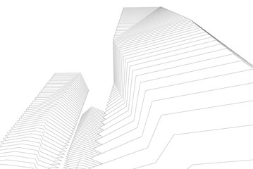 Naklejka premium architecture geometric background, abstract lines 3d