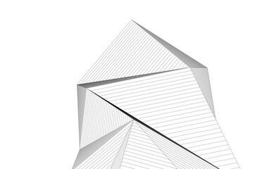 architecture geometric background, abstract lines 3d