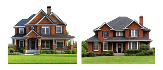 Beautiful Residential Homes with Lush Green Lawns