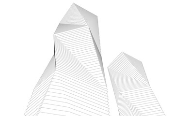 Fototapeta premium architecture geometric background, abstract lines 3d