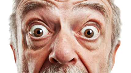 Surprised Elderly Man with an Expressive Face: Perfect for Use in Personal Narratives and Emotional Storytelling.