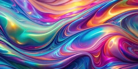 Colorful holographic abstract liquid waves futuristic motion background with swirling colors and shapes, shapes, futuristic motion