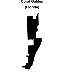 Coral Gables (Florida) blank outline map