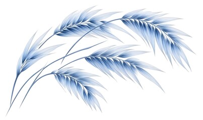 Obraz premium Blue stylized wheat stalks on white.