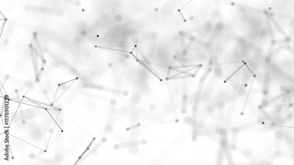 Aufkleber abstract geometric background. movement of connected lines and dots. the concept of science. 3d