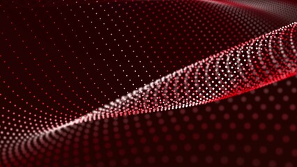 Musical wave. Wave motion of points. The concept of science, technology, business, space. Banner. Looped animation. 4K