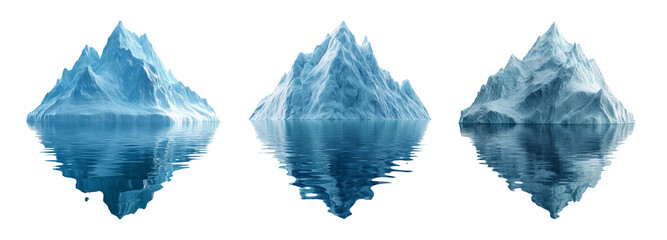 Fototapeta premium Isolated Icebergs on Transparent Background