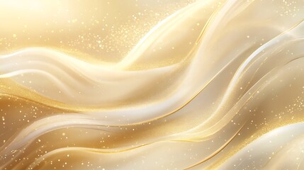 Obraz premium Abstract golden twinkle lights create a radiant, shiny background with a festive and luxurious appeal.