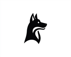 Dog logo design vector illustration. Black and white dog logo template	