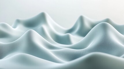 Obraz premium Abstract, light blue, wavy, textured, 3D, landscape, digital, surface, ripple, smooth, flowing, 