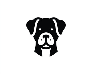 Dog head logo design vector illustration. Black and white dog logo template	