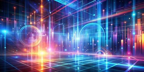 abstract digital background with lights