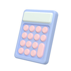 Icon of a calculator on white background, 3d render