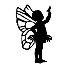 Fairy Angel Cherub valentine cupid silhouette