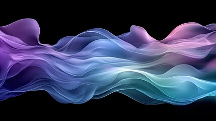 Abstract Colorful Waves: A Serene Digital Art Piece