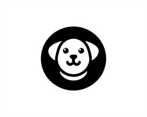 Fototapeta premium Dog head logo design vector illustration. Black and white dog logo template 