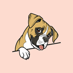 A Boxer dog vector is a simplified, stylized illustration showcasing the breed's muscular build, expressive face, and short coat, often in bold lines and minimal colors like brown, white, and black