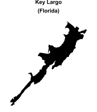Key Largo (Florida) blank outline map