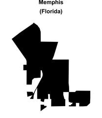 Memphis (Florida) blank outline map