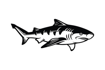 Under water Bamboo shark vector silhouette 