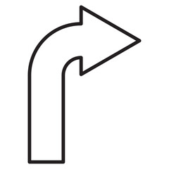 Black go back return arrow icon, simple vector u turn shape pointer flat design pictogram vector elements for app ads web banner button ui ux interface elements isolated on white background