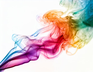 colored smoke isolated on white background