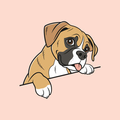 A Boxer dog vector is a simplified, stylized illustration showcasing the breed's muscular build, expressive face, and short coat, often in bold lines and minimal colors like brown, white, and black