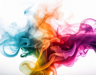 colored smoke isolated on white background