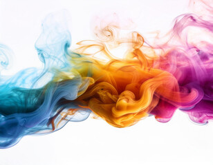Fototapeta premium colored smoke isolated on white background