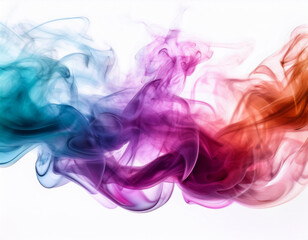 colored smoke isolated on white background