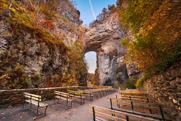 Fototapete Rund Naturpark Natural Bridge, Virginia, USA in Autumn  © SeanPavonePhoto