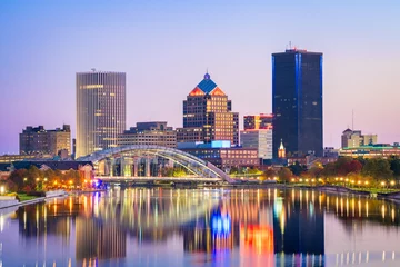 Fotobehang Rochester, New York, USA Cityscape on the Genesee River © SeanPavonePhoto