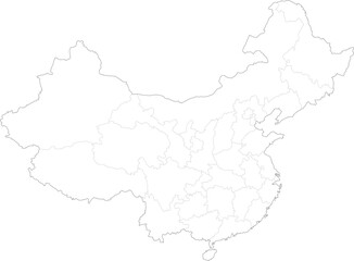 Vector isolated illustration of administrative map of China.