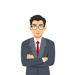 business man in suit cartoon vector