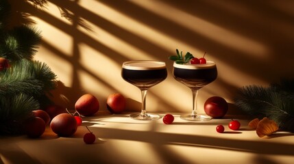 Seasonal Drinks with Clean Lines and Garnishes