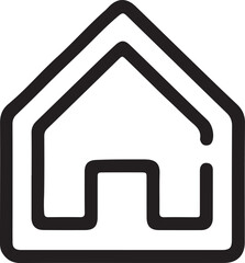 Black house line icon silhouette vector on white background