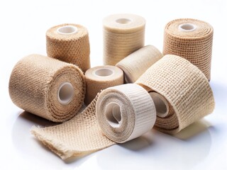 High-Quality Elastic Bandages Set Stock Photo: Medical Supplies, First Aid Kit Essentials