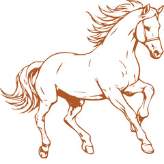Horse line art with colorful
