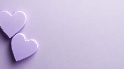 Obraz premium Two Lavender Hearts on a Textured Background