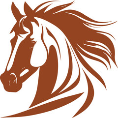 Horse line art with colorful
