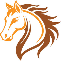 Horse line art with colorful
