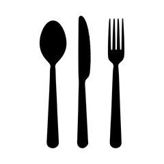 Cutlery silhouette vector illustration on white background.