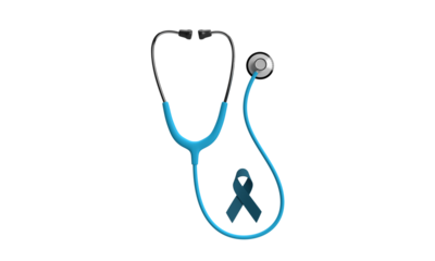 World cancer day stethoscope ribbon bow blue color object treatment healthcare international happy woman day 4 8 date february march 2025 doctor nurse symbol awareness fight charity hope help survivor