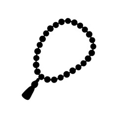 Prayer Beads black silhouette vector illustration on white background.