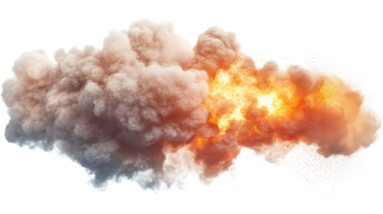 Fire white background misfortune explosion