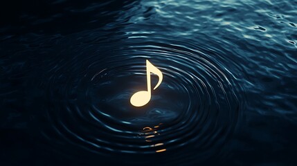 A note is floating on the surface of the water