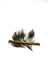 This is a very beautiful peacock feather and flute, it symbolizes beauty and harmony and also...