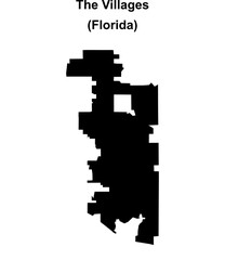 The Villages (Florida) blank outline map